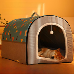 冬天狗窩保暖貓別墅狗狗半封閉房子窩四季寵物窩貓窩狗窩寵物用品