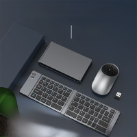 億鑫919折曡小鍵盤雙模藍牙2.4G鍵盤滑鼠套裝type-c充電適用平板