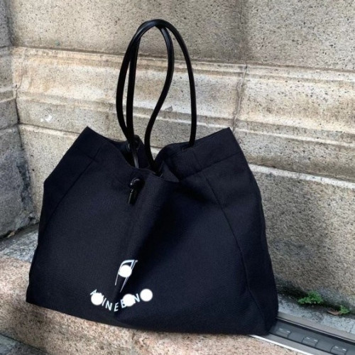 字母印花大容量托特包度假棉麻帆布包單肩包手提包可加