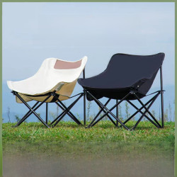 露地魚戶外折曡椅可攜式椅子野外露營釣魚凳子美術寫生月亮椅