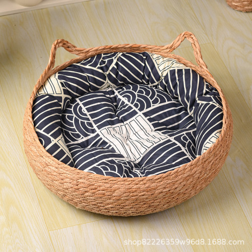 草編藤編貓窩四季通用夏季夏天清涼網紅貓抓窩貓捨貓房子寵物窩貓 草編藤編貓窩四季通用夏季夏天清涼網紅貓抓窩貓捨貓房子寵物窩貓