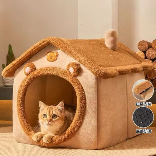 貓窩冬季保暖封閉式貓屋別墅小型犬狗窩四季通用可拆洗狗房子狗屋 貓窩冬季保暖封閉式貓屋別墅小型犬狗窩四季通用可拆洗狗房子狗屋