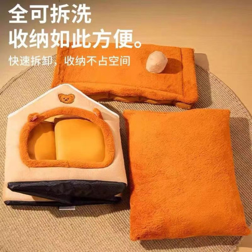 貓窩冬季保暖封閉式貓屋別墅小型犬狗窩四季通用可拆洗狗房子狗屋 貓窩冬季保暖封閉式貓屋別墅小型犬狗窩四季通用可拆洗狗房子狗屋