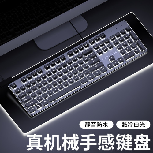 前行者GX710真機械手感鍵盤可攜式白光有線遊戯辦公電腦筆電通用