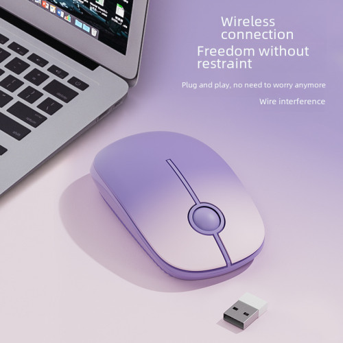 夢族富德紫色高顔值無線滑鼠女生可愛辦公靜音筆記型電腦外設