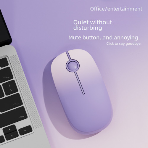 夢族富德紫色高顔值無線滑鼠女生可愛辦公靜音筆記型電腦外設