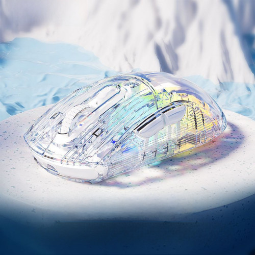 前行者Q8透明水晶遊戯滑鼠有線滑鼠外設有線無線靜音藍牙滑鼠