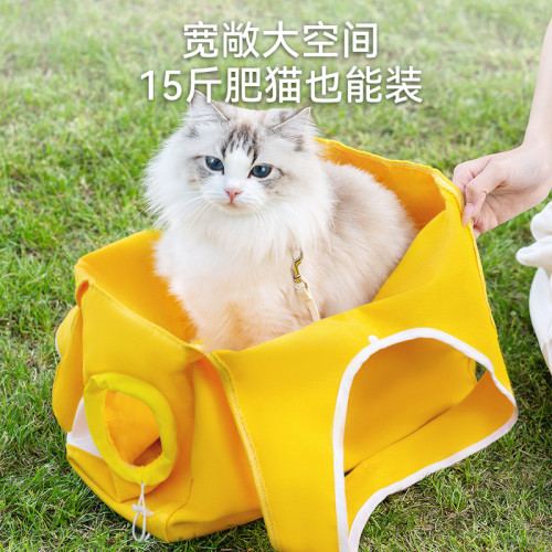 春夏季貓咪外出可愛單肩帆布包狗狗透氣露頭斜後背包後背包寵物單肩包