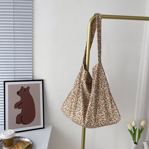 韓國東大門豹紋碎花帆布包女網紅同款印花單肩包學生帆布包女包