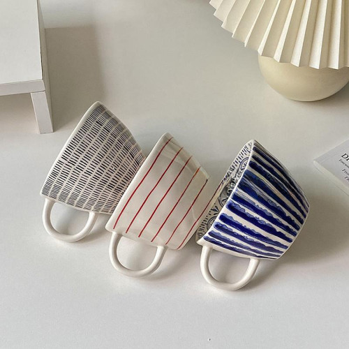 ins風復古手捏不規則陶瓷馬克杯咖啡杯燕麥早餐杯牛奶杯酸奶豆漿