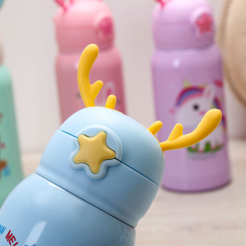 兒童吸管杯大容量可攜式卡通兒童水壺316不鏽鋼鹿角兒童保溫杯 兒童吸管杯大容量可攜式卡通兒童水壺316不鏽鋼鹿角兒童保溫杯