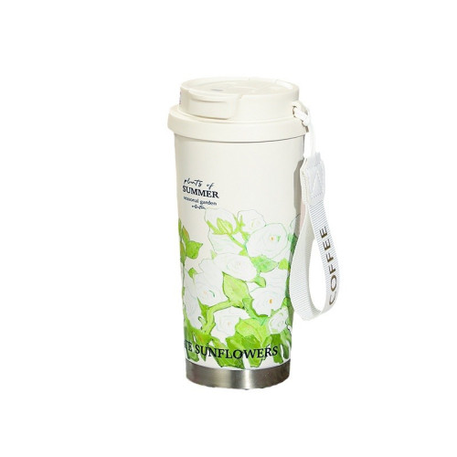 鈴蘭花車用咖啡杯雙飲不鏽鋼保溫杯女水杯高顔值隨行印花水杯 鈴蘭花車用咖啡杯雙飲不鏽鋼保溫杯女水杯高顔值隨行印花水杯