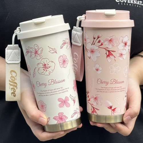 高顔值可攜式不鏽鋼保溫杯女生辦公室隨手咖啡杯戶外雙飲吸管水杯子 高顔值可攜式不鏽鋼保溫杯女生辦公室隨手咖啡杯戶外雙飲吸管水杯子