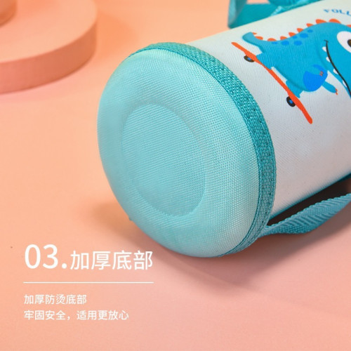 兒童保溫杯杯套水杯水壺帶口袋款可攜式防摔帶提繩小萌兔通用保 兒童保溫杯杯套水杯水壺帶口袋款可攜式防摔帶提繩小萌兔通用保
