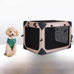 DODOPET狗狗車用籠 大中小型犬車用狗籠前後排貓窩寵物籠子可折曡