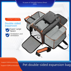 金望寵物外出單肩手提貓包大容量透氣寵物包斜背拓展貓包