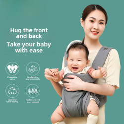 嬰兒背帶前抱式外出簡易兩用輕便初生寶寶後背式透氣抱娃神器夏季