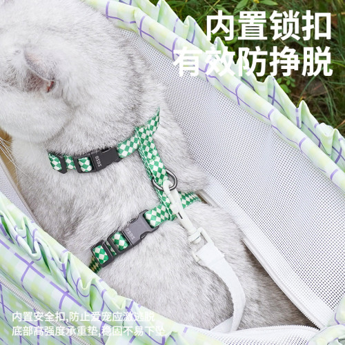 zeze格紋寵物外出包貓包可攜式貓袋斜背狗包書包後背包貓咪寵物用品