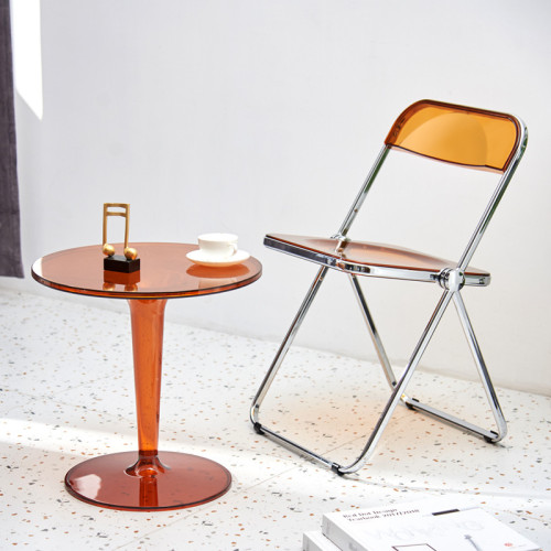 彩色ins透明折曡椅亞克力椅子輕奢化妝美甲椅子靠背椅餐椅 彩色ins透明折曡椅亞克力椅子輕奢化妝美甲椅子靠背椅餐椅