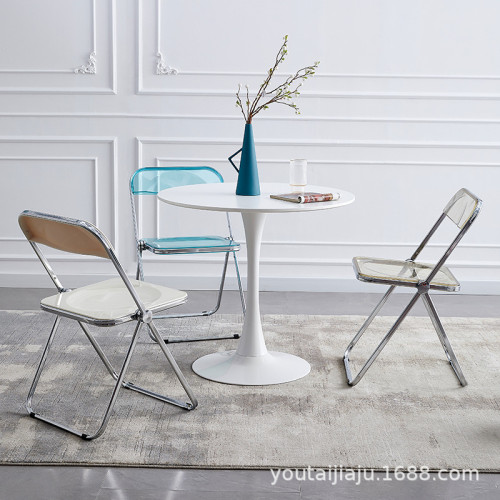 網紅折曡椅亞克力透明椅幽靈餐椅ins塑膠水晶椅服裝拍照洽談椅子 網紅折曡椅亞克力透明椅幽靈餐椅ins塑膠水晶椅服裝拍照洽談椅子