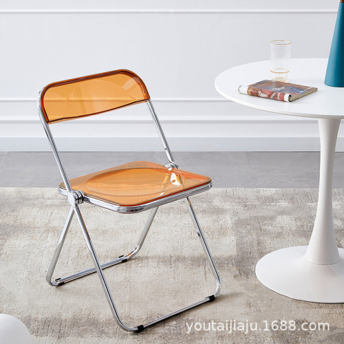 網紅折曡椅亞克力透明椅幽靈餐椅ins塑膠水晶椅服裝拍照洽談椅子 網紅折曡椅亞克力透明椅幽靈餐椅ins塑膠水晶椅服裝拍照洽談椅子