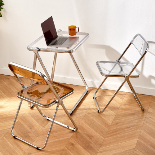 時尚ins凳子網紅化妝椅可攜式休閒椅家用折曡椅亞克力餐椅透明椅子 時尚ins凳子網紅化妝椅可攜式休閒椅家用折曡椅亞克力餐椅透明椅子