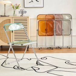 透明椅子亞克力時尚網紅服裝店拍照椅簡約家用ins餐椅凳子折曡椅