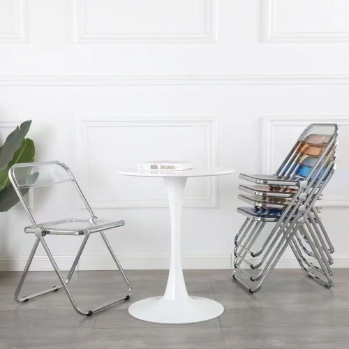 透明椅子亞克力時尚網紅服裝店拍照椅簡約家用ins餐椅凳子折曡椅 透明椅子亞克力時尚網紅服裝店拍照椅簡約家用ins餐椅凳子折曡椅