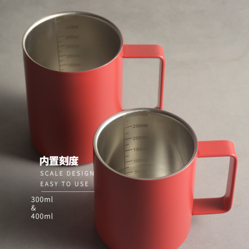 北歐ins316馬克杯咖啡杯水杯雙層防燙帶手柄高顔值杯子刻度保溫杯 北歐ins316馬克杯咖啡杯水杯雙層防燙帶手柄高顔值杯子刻度保溫杯