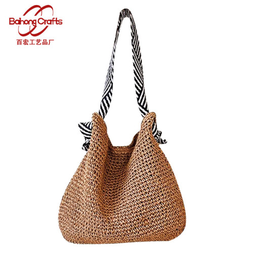 【】大容量草編包單肩包女夏2024新款草編托特包手提編織包
