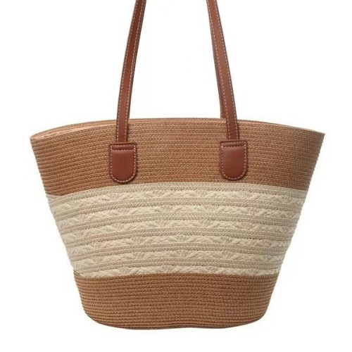 百搭森系草編包 ins風手工編織包通勤休閒高級洋氣沙灘托特包