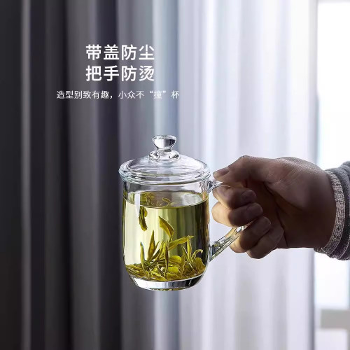 帶把玻璃杯水杯套裝家用客廳待客泡茶杯家庭喝水杯子帶把杯具帶蓋 帶把玻璃杯水杯套裝家用客廳待客泡茶杯家庭喝水杯子帶把杯具帶蓋
