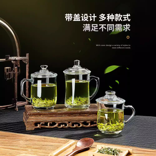 帶把玻璃杯水杯套裝家用客廳待客泡茶杯家庭喝水杯子帶把杯具帶蓋 帶把玻璃杯水杯套裝家用客廳待客泡茶杯家庭喝水杯子帶把杯具帶蓋