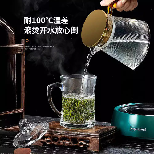 帶把玻璃杯水杯套裝家用客廳待客泡茶杯家庭喝水杯子帶把杯具帶蓋 帶把玻璃杯水杯套裝家用客廳待客泡茶杯家庭喝水杯子帶把杯具帶蓋