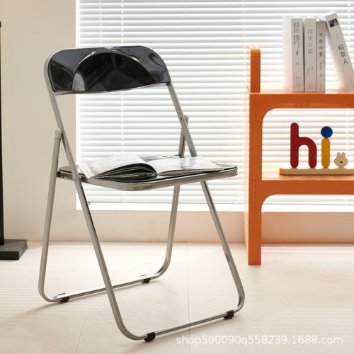 透明化妝椅子亞克力網紅ins風凳子靠背簡約家用餐椅服裝店折曡椅