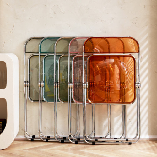 女服裝店拍照透明椅子ins餐椅亞克力塑膠水晶折曡椅網紅化秦之文 女服裝店拍照透明椅子ins餐椅亞克力塑膠水晶折曡椅網紅化秦之文