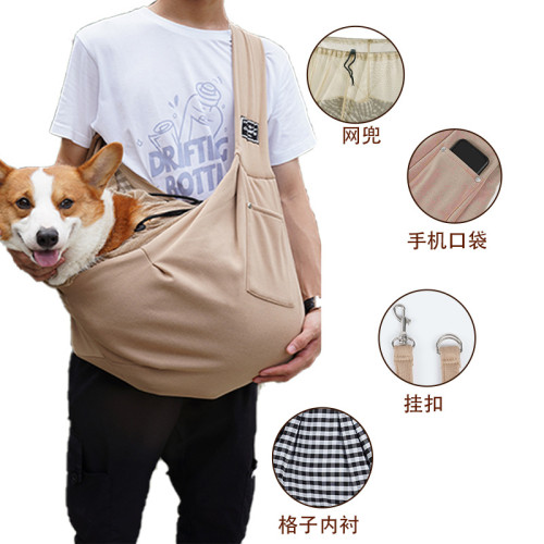 貓包外出貓袋滌綸包帶網兜狗後背包 輕便狗狗背帶寵物外出包