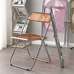 網紅透明椅子拍照ins風透明可攜式簡易時尚亞克力折曡椅子家用餐椅