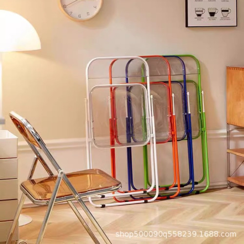 透明網紅椅子亞克力折曡椅簡約拍照服裝店凳子ins化妝餐椅家用 透明網紅椅子亞克力折曡椅簡約拍照服裝店凳子ins化妝餐椅家用