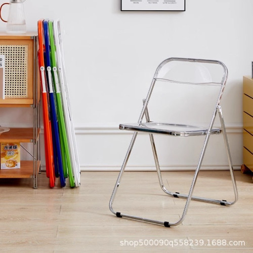 透明網紅椅子亞克力折曡椅簡約拍照服裝店凳子ins化妝餐椅家用 透明網紅椅子亞克力折曡椅簡約拍照服裝店凳子ins化妝餐椅家用