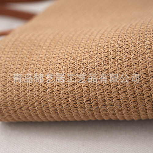 條紋單肩草編包手提包新款大容量休閒時尚女海邊沙灘藤編織包