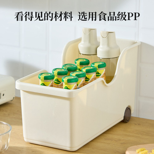 帶滾輪廚房收納盒櫥櫃收納整理盒家居生活用品收納筐可收納書本盒 帶滾輪廚房收納盒櫥櫃收納整理盒家居生活用品收納筐可收納書本盒