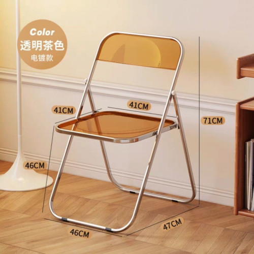 網紅透明椅子拍照折曡椅ins簡約化妝亞克力靠背家用凳子餐椅加厚 網紅透明椅子拍照折曡椅ins簡約化妝亞克力靠背家用凳子餐椅加厚