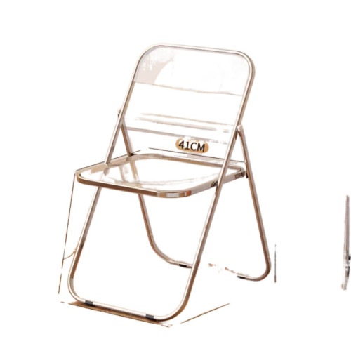 網紅透明椅子拍照折曡椅ins簡約化妝亞克力靠背家用凳子餐椅加厚 網紅透明椅子拍照折曡椅ins簡約化妝亞克力靠背家用凳子餐椅加厚
