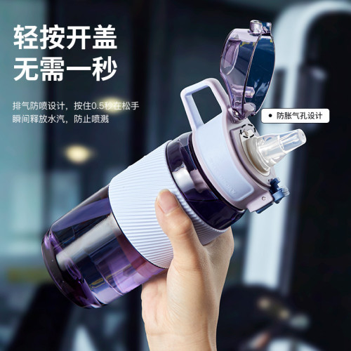 TKK運動健身吸管杯子可攜式大容量水杯兒童吸管水杯塑膠學生水杯 TKK運動健身吸管杯子可攜式大容量水杯兒童吸管水杯塑膠學生水杯