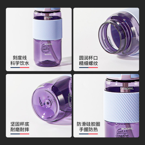 TKK運動健身吸管杯子可攜式大容量水杯兒童吸管水杯塑膠學生水杯 TKK運動健身吸管杯子可攜式大容量水杯兒童吸管水杯塑膠學生水杯