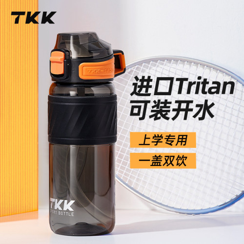 TKK戶外可攜式簡約通用運動水杯tritan耐高溫一鍵彈蓋禮品塑膠杯子