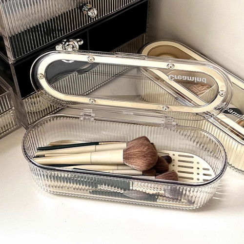 化妝刷收納盒防塵高級感粉撲美妝蛋晾曬瀝水架散粉腮紅眉筆置物架 化妝刷收納盒防塵高級感粉撲美妝蛋晾曬瀝水架散粉腮紅眉筆置物架