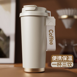 高顔值316不鏽鋼保溫杯陶瓷雙飲咖啡杯車用大容量禮品杯