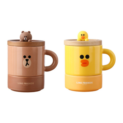 布朗熊陶瓷茶杯套裝高級感茶水分離泡茶杯子辦公室帶過濾茶漏水杯 布朗熊陶瓷茶杯套裝高級感茶水分離泡茶杯子辦公室帶過濾茶漏水杯